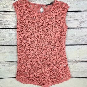 Maurices Coral Lace Sleeveless Top Size M